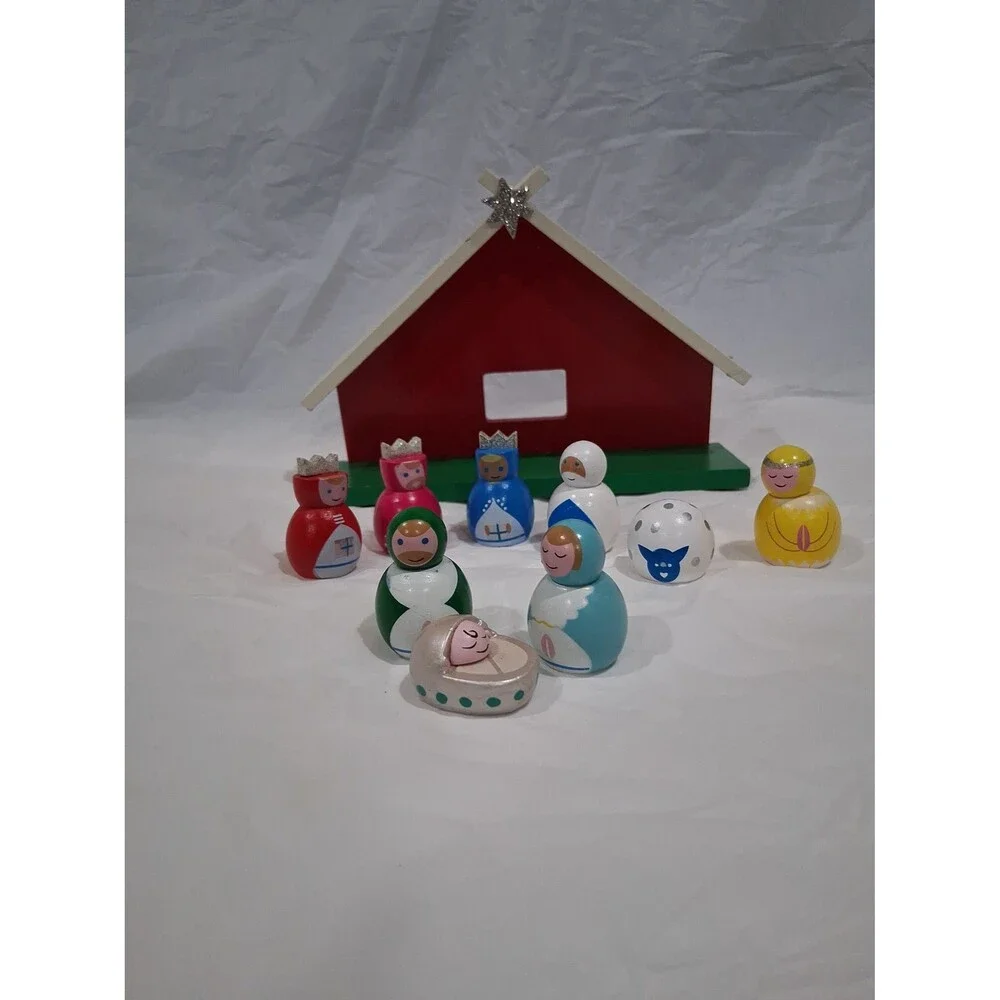 Wooden Nativity Set 10 piece